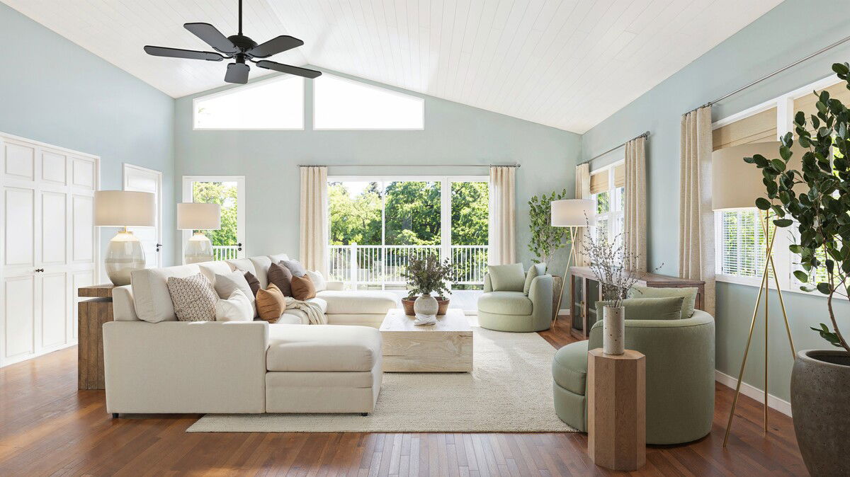 Center Hall Colonial Living Room Design Rendering thumb