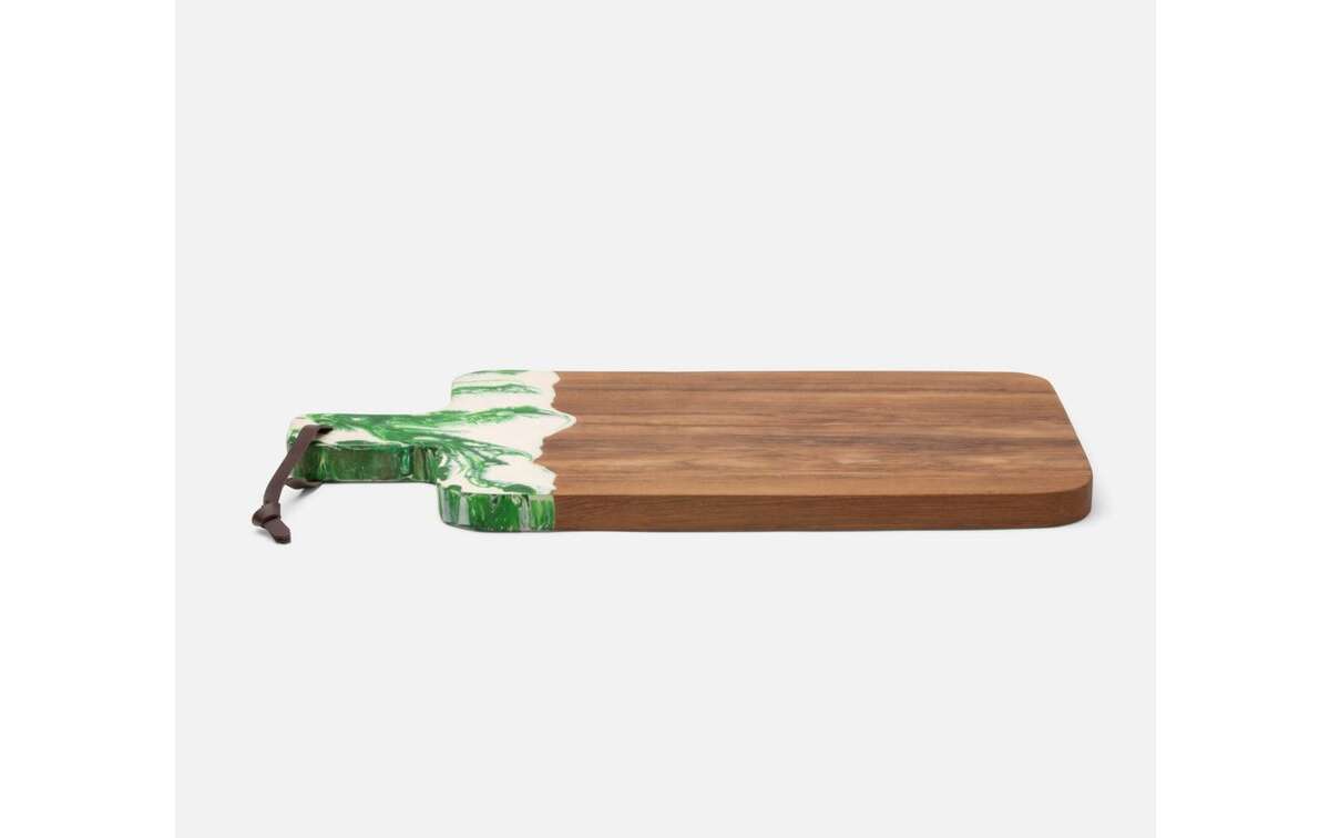 Austin Green Swirled Serving Board , Kitchen Appliance by Blue Pheasant View 3