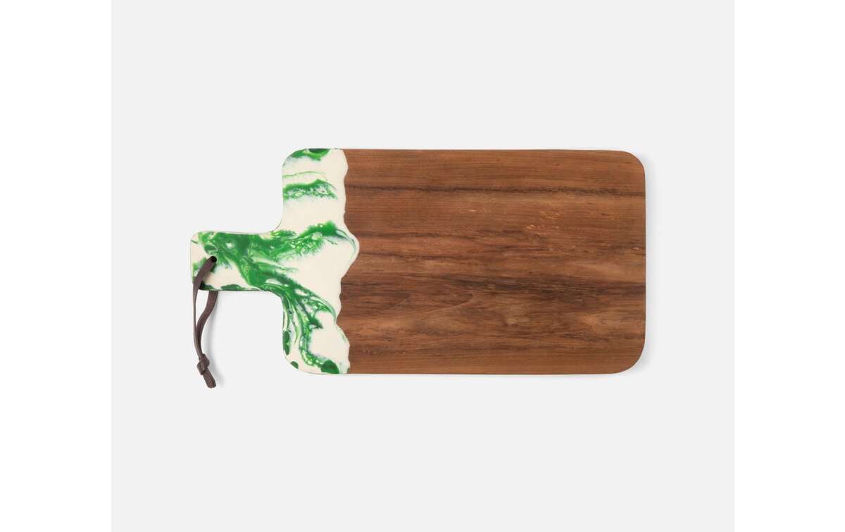 Austin Green Swirled Serving Board , Kitchen Appliance by Blue Pheasant View 1