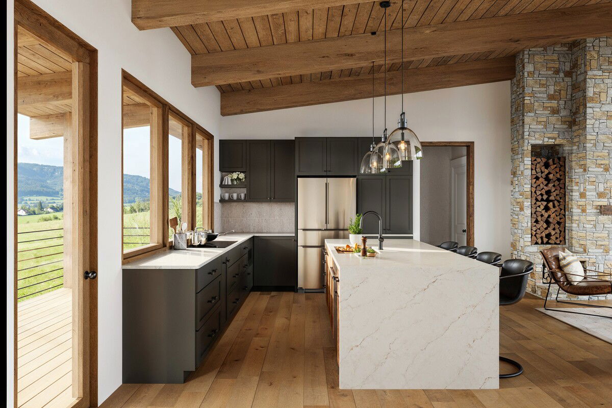 Modern Mountain Home Design with Cozy Vibes Rendering thumb