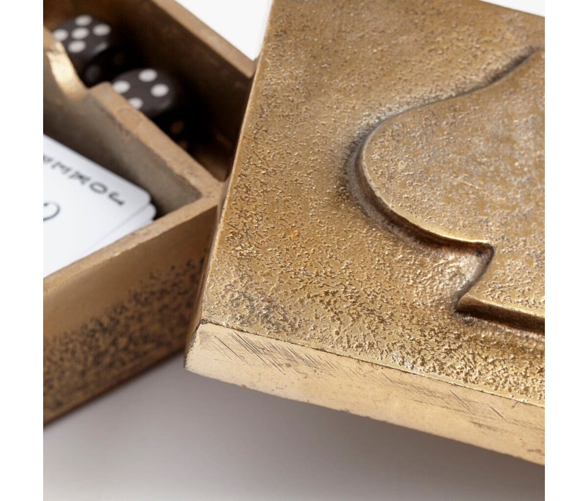 Spades Container | Antique Gold, Game Table by Cyan Design, 4.5" length x 4.5" width x 2" depth View 2