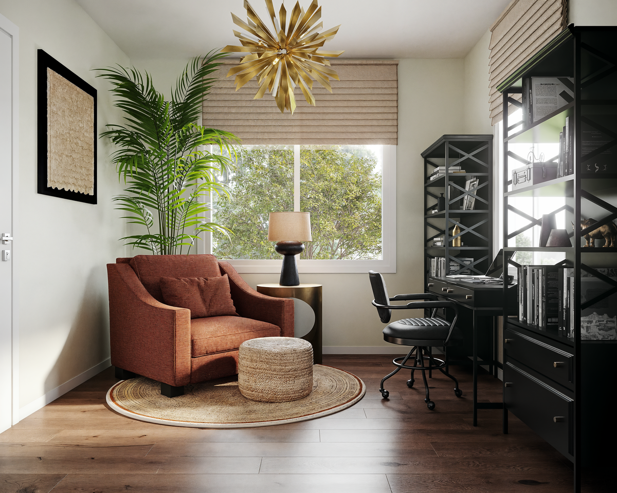 Modern & Stylish Home Office with a Natural Vibe Rendering thumb
