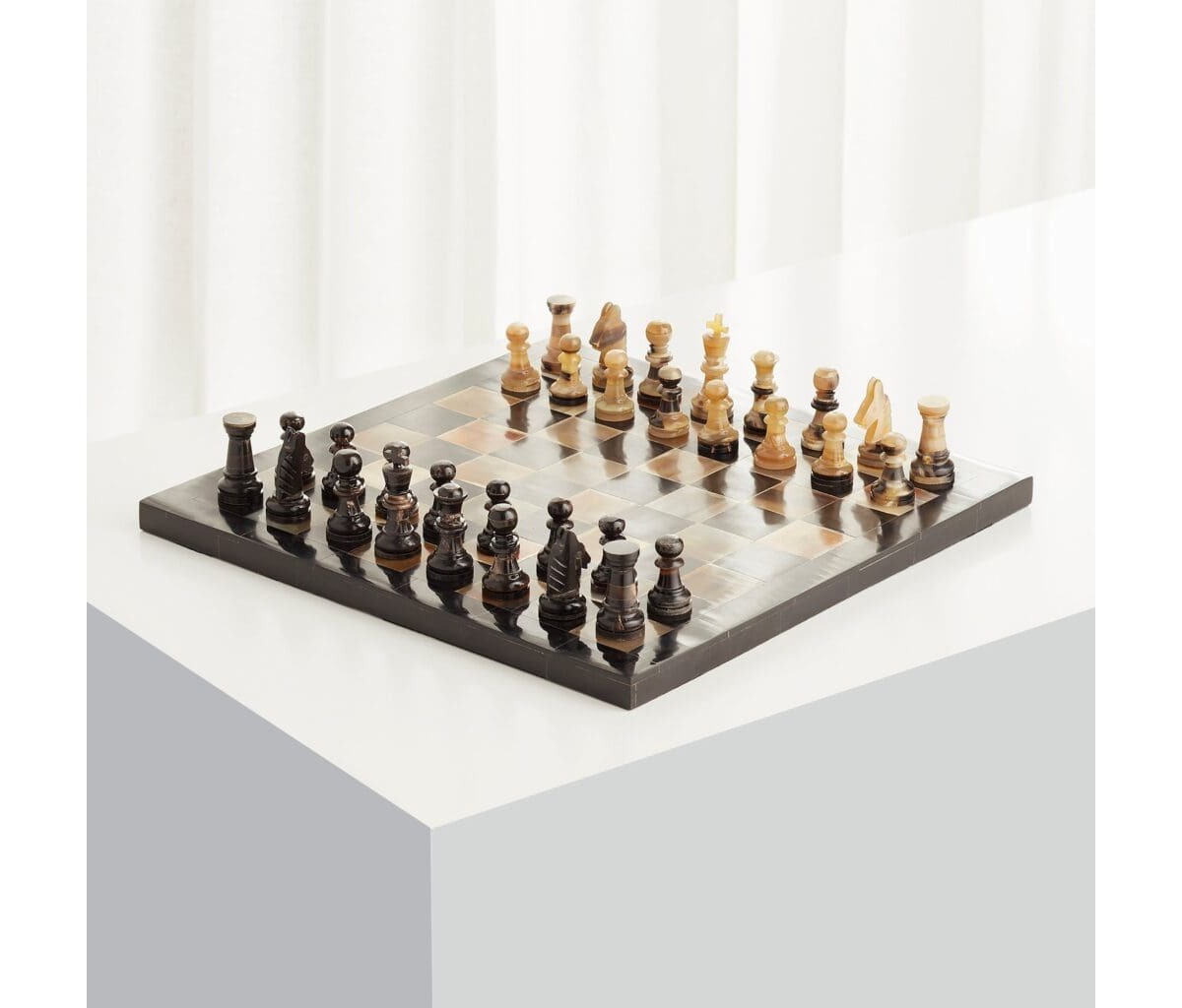 Checkmate Chess Board | Horn, by Cyan Design, 1'0.25" length x 1'0.25" width x 2.75" height View 3