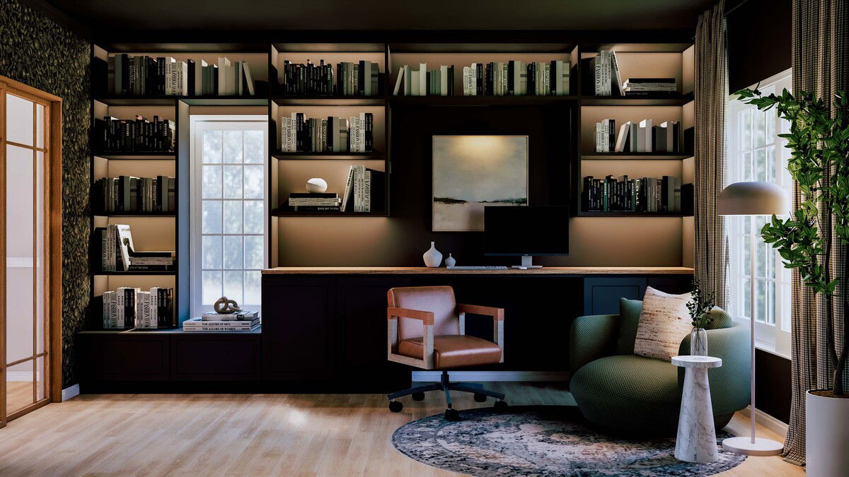 Sophisticated Modern Living Room Renovation Rendering thumb