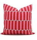 Online Designer Hallway/Entry Red and pink wood block Molly Mahon Decorative Pillow Cover 18x18, 20x20, 22x22, Eurosham or lumbar wood block print Schumacher luna