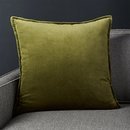 Online Designer Living Room Brenner Green Velvet Pillow with Down-Alternative Insert 20