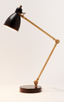 Online Designer Living Room Industrial Task Table Lamp - Black + Antique Brass
