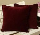 Online Designer Living Room Cotton Velvet Decorative Pillows (Set of 2) - Red