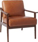Online Designer Combined Living/Dining Mid-Century Leather Show Wood Chair