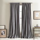 Online Designer Bedroom Modern Knotted Velvet Solid Room Darkening Rod Pocket Curtain Panels (Set of 2)