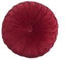 Online Designer Combined Living/Dining Velvet Tufted Round Throw Pillow in Red