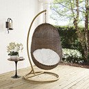 Online Designer Patio BEANS OUTDOOR PATIO WOOD SWING IN COFFEE WHITE