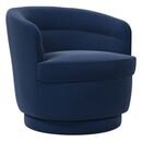 Online Designer Living Room Viv Swivel Chair, Performance Velvet, Ink Blue