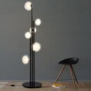 Online Designer Bedroom Modern Black 6-Light Tree Floor Lamp Decorative Lamp with Clear Shade