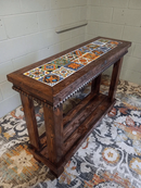 Online Designer Combined Living/Dining Talavera Mexican Tile Foyer/Couch/Hallway Table, Coffee Table and End Table