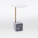 Online Designer Home/Small Office Cube C-Side Table - White/Gray Marble