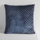 Online Designer Combined Living/Dining Diagonal Stripe Velvet Pillow Covers Midnight