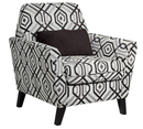 Online Designer Bedroom Roger Black Geometric 35-Inch-W Armchair with Pillow