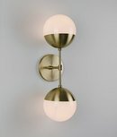Online Designer Bedroom Modern Brass Light Duel milk glass & solid brass wall sconce - Delphine