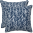 Online Designer Patio Bolderberg Herringbone Ink Blue 16.5-Inch Throw Pillow (Set of 2)