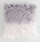 Online Designer Bedroom Gray Ombre Mongolian Faux Fur Throw Pillow