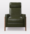 Online Designer Living Room Spencer Wood-Framed Leather Recliner