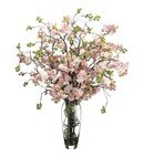 Online Designer Home/Small Office Cherry Blossom Floral Arrangement in Decorative Vase