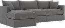 Online Designer Combined Living/Dining Willow 2-Piece Left Arm Chaise Modern Slipcovered Sectional