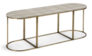 Online Designer Combined Living/Dining Faux-Shagreen Coffee Table, Brass/Ivory