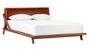Online Designer Bedroom DROMMEN ACACIA KING BED WITH LEATHER HEADBOARD