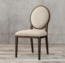 Online Designer Combined Living/Dining French Contempory Round Fabric Side Chair