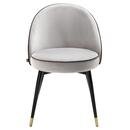 Online Designer Combined Living/Dining Eichholtz Cooper Modern Grey Velvet Black Legs Dining Chair - Set of 2