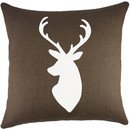 Online Designer Hallway/Entry Deer Burlap Throw Pillow 