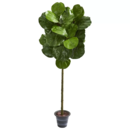 Online Designer Combined Living/Dining Artificial Fiddle Leaf Fig Tree in Decorative Planter