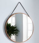 Online Designer Living Room Modern Hanging Oversized Mirror, Natural/Tan, 36