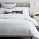 Online Designer Bedroom Organic Washed Cotton Stripe Duvet Cover - slate