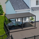 Online Designer Patio Pergola 10 Ft. W x 20 Ft. D Adjustable Louvered Roof Metal Pergola