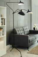 Online Designer Home/Small Office VIEW STAINLESS STEEL FLOOR LAMP IN BLACK
