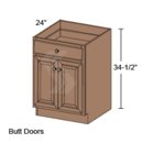 Online Designer Kitchen   B30 - Shaker II Maple Naval Base Cabinet ( 2 Butt Door, 1 Drawer)