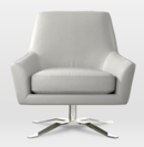 Online Designer Living Room Lucas Leather Swivel Base Chair