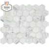 Online Designer Bathroom Carrara 10 in. x 12 in. x 6.35 mm Ceramic Hexagon Mosaic Floor and Wall Tile (0.81 sq. ft./Each)