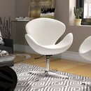 Online Designer Business/Office White Alfredo Swivel Lounge Chair