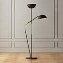 Online Designer Combined Living/Dining PAVO BLACK MARBLE DOUBLE FLOOR LAMP