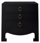 Online Designer Bedroom Black 2-Drawer Side Table