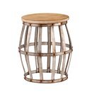 Online Designer Living Room Hollier Solid Wood Drum End Table