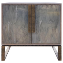 Online Designer Combined Living/Dining Customizable Chelsea Gray Glass Credenza with Metal Base by Ercole Home