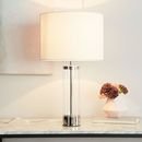 Online Designer Living Room Acrylic Column Table Lamp + USB - Polished Nickel