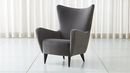 Online Designer Living Room Elsa Grey Velvet Wingback Chair 