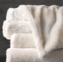 Online Designer Bedroom Oversized Luxe Faux Fur Bed Throw - Arctic Fox