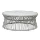 Online Designer Other Sunset West Miami Coastal Marble Top Grey Rope Round Outdoor Coffee Table